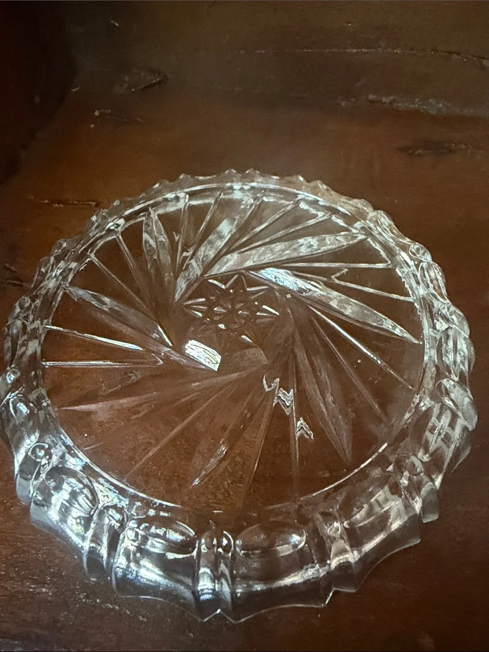 Vintage Set of 11 Bohemian glass coasters pinwheel pattern